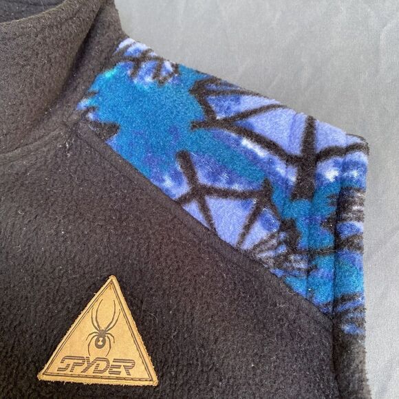 VTG SPYDER Mens M Fleece Vest Rare Web Shoulders 90s Full Zip USA Made - Picture 5 of 10